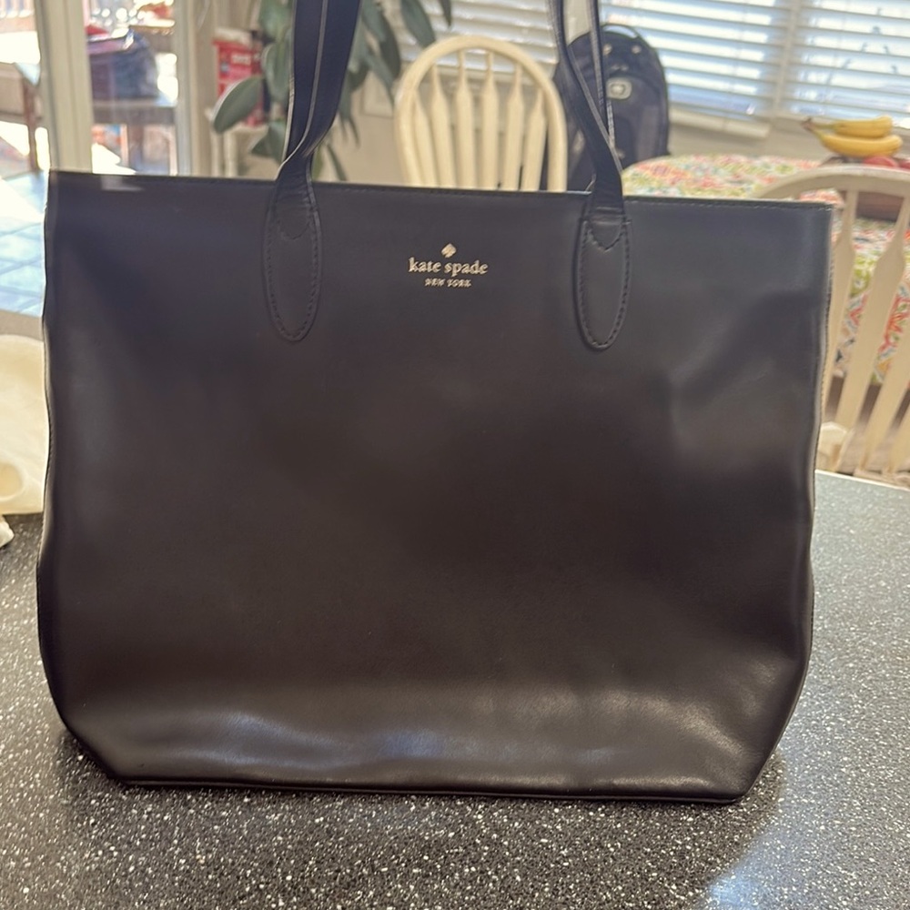 Kate Spade Black Leather Tote Bag